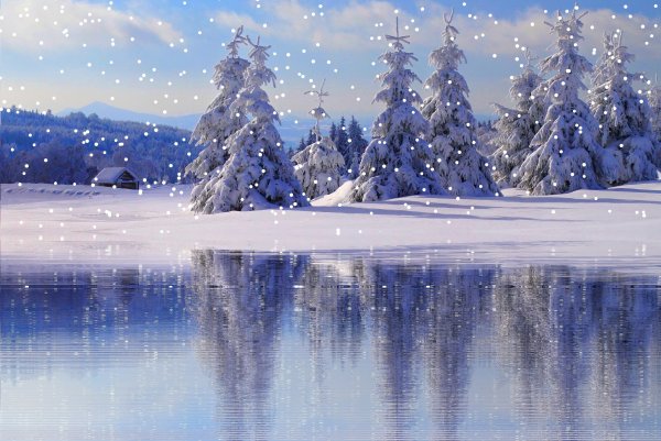 Красивые зимние новогодние пейзажи