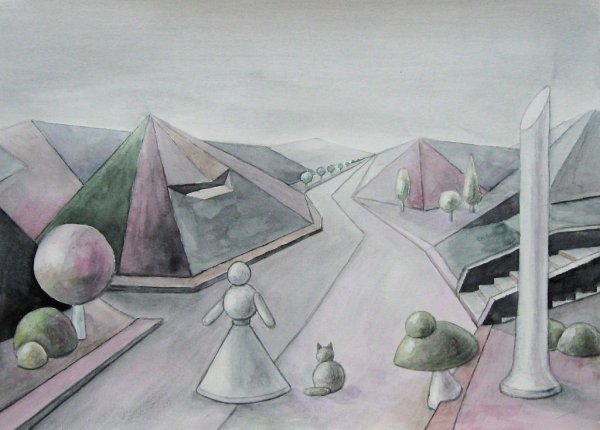 Пейзаж из геометрических фигур