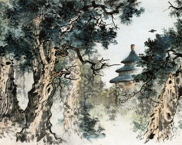 Китайская живопись гохуа картина периода Цин