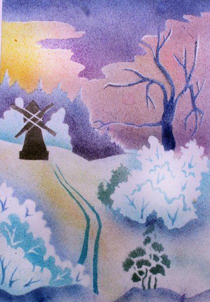 Набрызг техника рисования