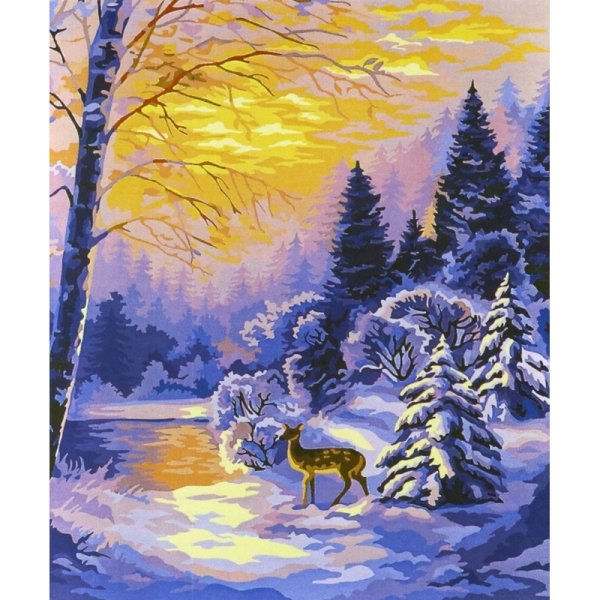 Зимний пейзаж акрилом