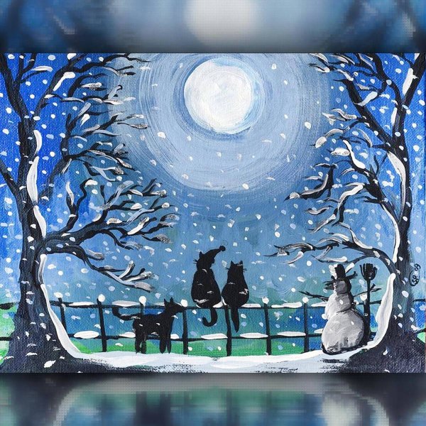 Алмазная мозайка"Снежная зима" 40х50 см