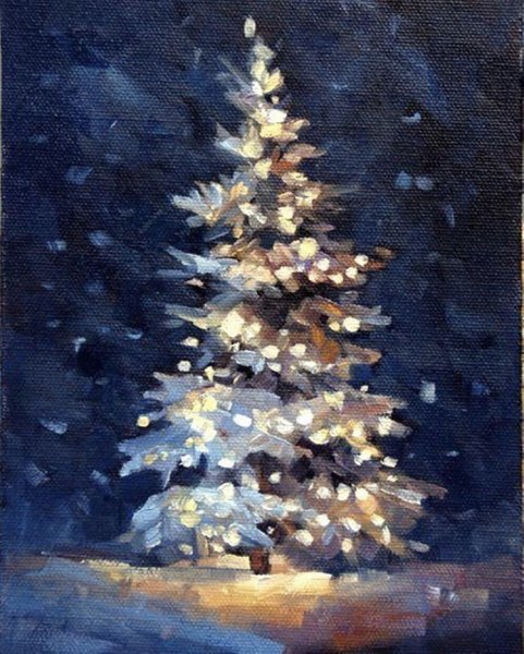 Пейзаж со снегирями