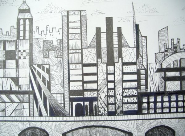 Графическая композиция город