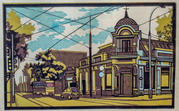 Городской пейзаж в графике