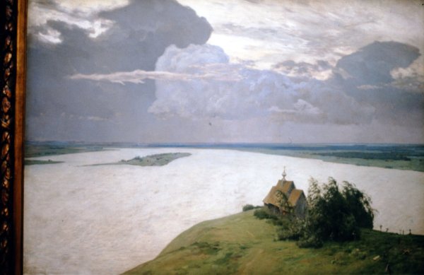 Исаак Левитан, «осенний пейзаж с Церковью». 1893 -1895