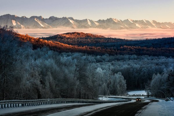 Тункинская Долина дорога зима