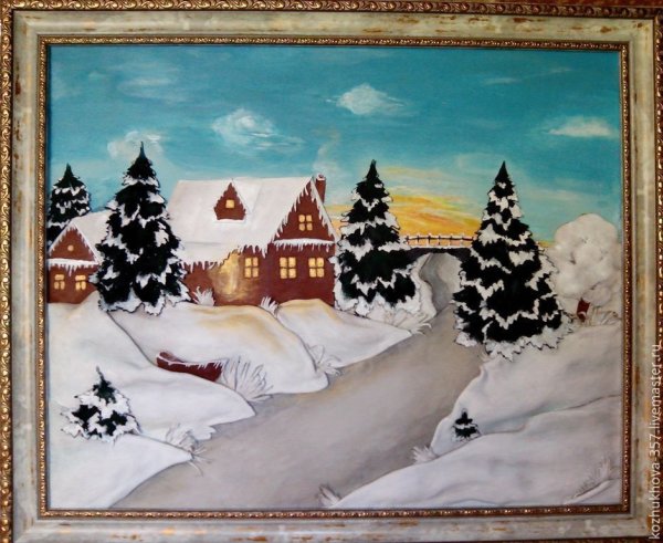 Аппликация зимний пейзаж