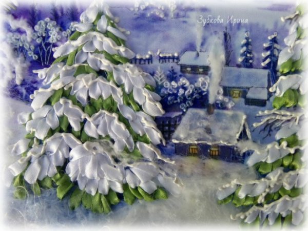 Зимний пейзаж поделка