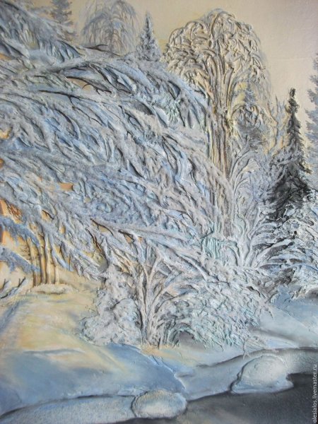 Зимний лес из цветной бумаги