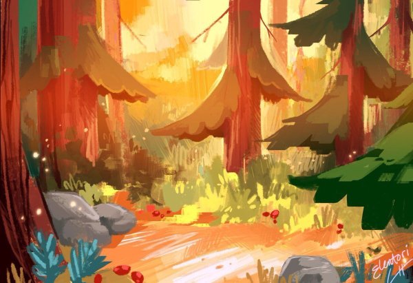 Фон Гравити Фолз лес