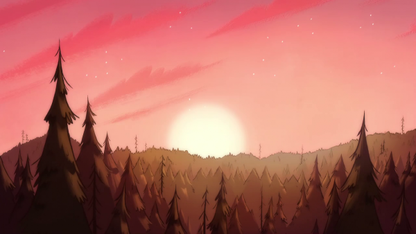 Фон Гравити Фолз лес