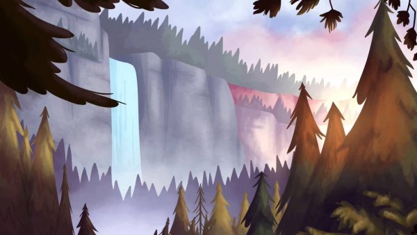 Фон Гравити Фолз лес