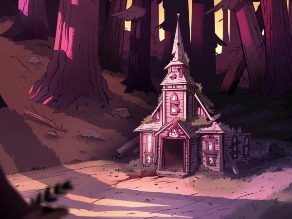 Разрушенный лес из Гравити Фолз