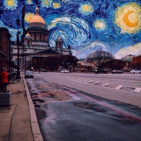 Улица и лестница в овере Ван Гог