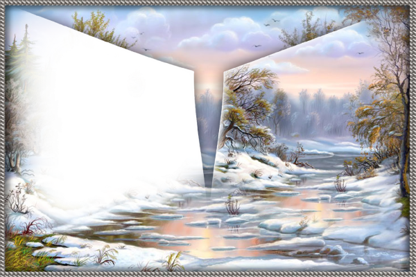 Зимний пейзаж рамка