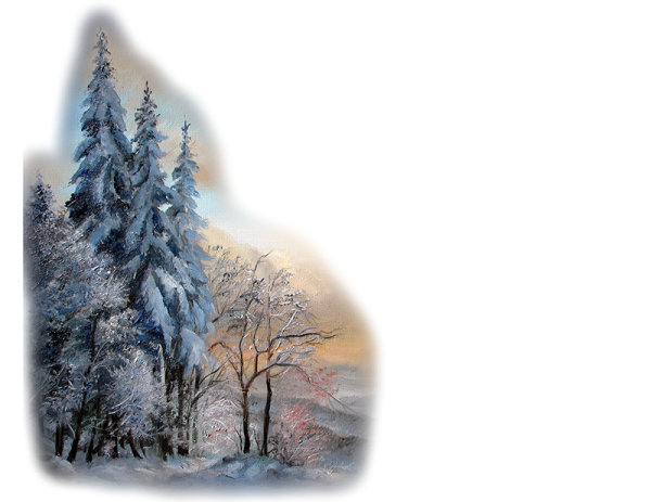 Клипарт зимний пейзаж на прозрачном фоне