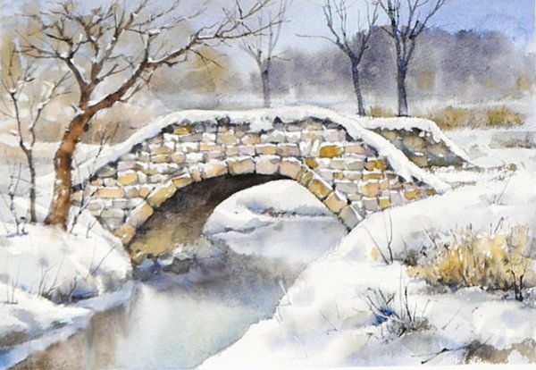 Новый год мосты скетчинг