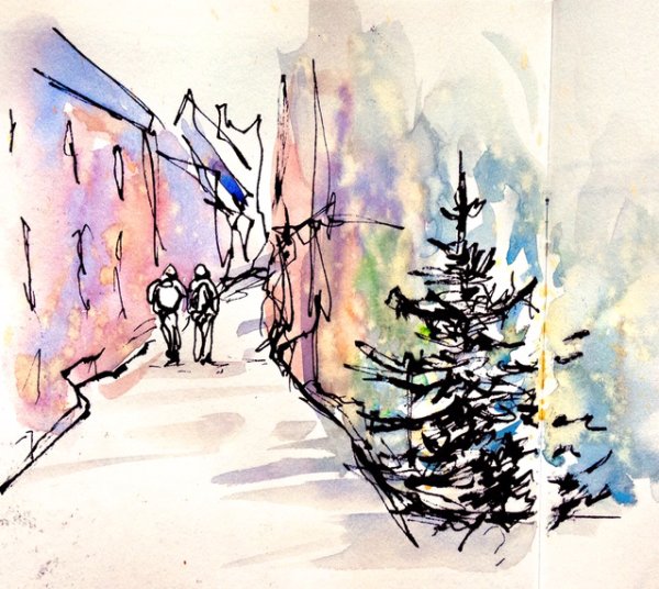 Новогодняя инсталляция зарисовка