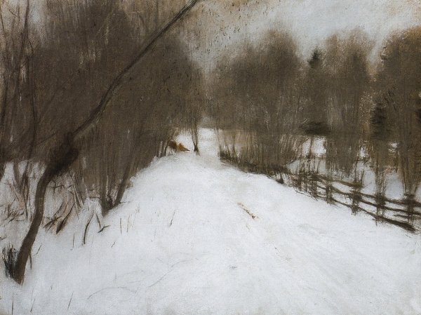 Серов в.а. Домотканово зимняя дорога