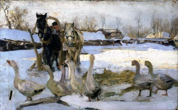 Левитан Исаак Ильич (1860 - 1900) "лес зимой", 1880-е