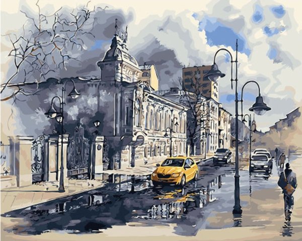 Картины Козлова Дмитрия улочки Москвы маслом