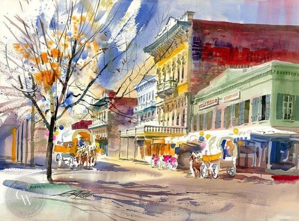 Томас Шаллер картины пейзажи акварелью