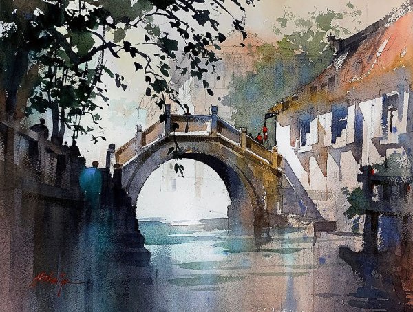 Улица акварелью