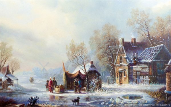 Заледеневшая река маслом