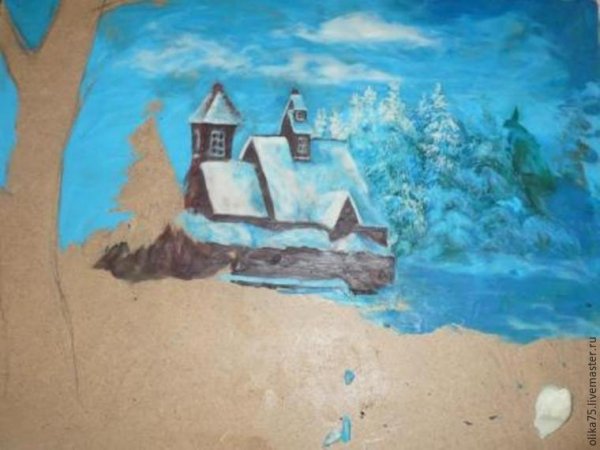 Зимний пейзаж из ткани