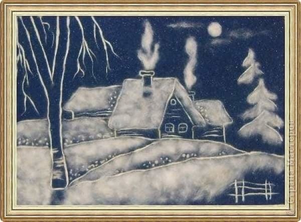 Аппликация зимнее дерево