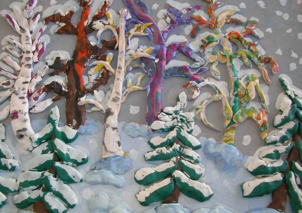 Аппликация на тему зима