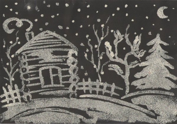 Аппликация на тему зима