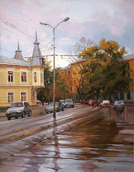 Городской пейзаж Андрей Алексеевич Глинский дом Благовещенского