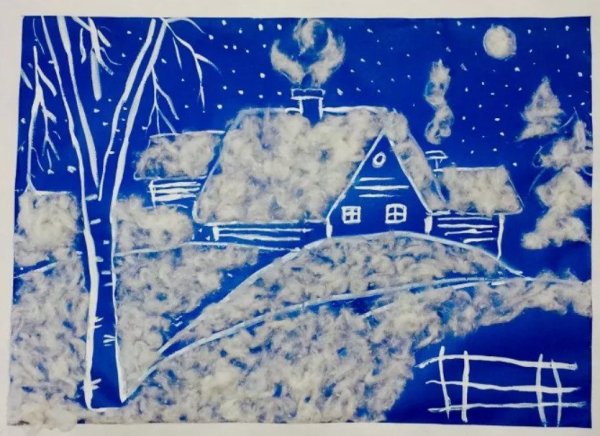 Аппликация на тему зима