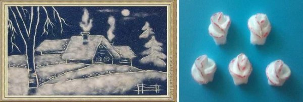 Зимнее панно из ваты