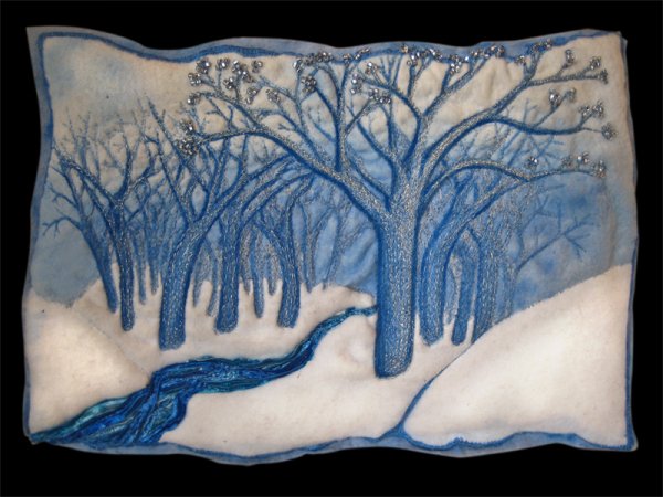 Ниткография «зимний лес»