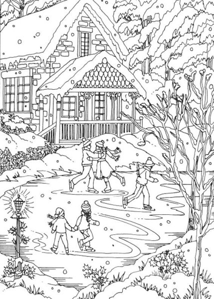 Зимняя раскраска