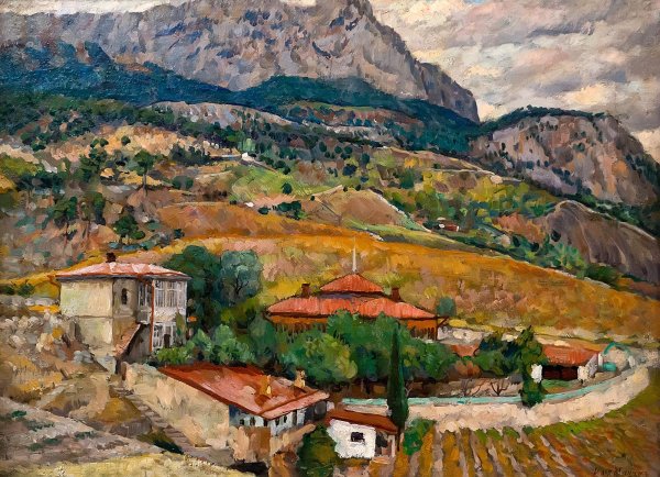 Илья Машков " пейзаж с домиком"1911