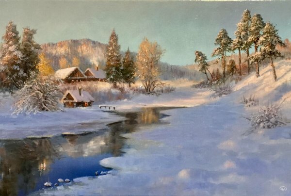 Владимир Жданов зима в деревне