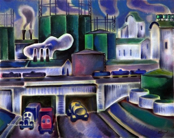 Т. Джавадов. «Индустриальный пейзаж», 1956