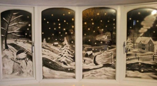 Новогодняя роспись окон