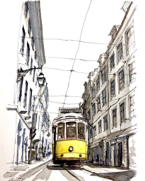 Городской пейзаж маркерами