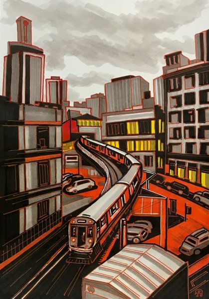 Скетчинг архитектура акварель