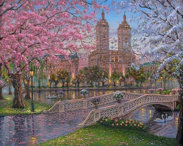 Городской пейзаж весной