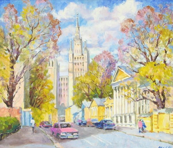 Городской весенний пейзаж живопись