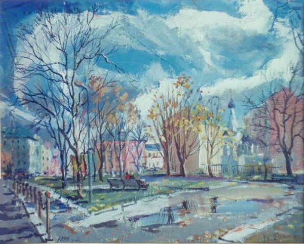 Виктор Лукьянов художник Московский дворик