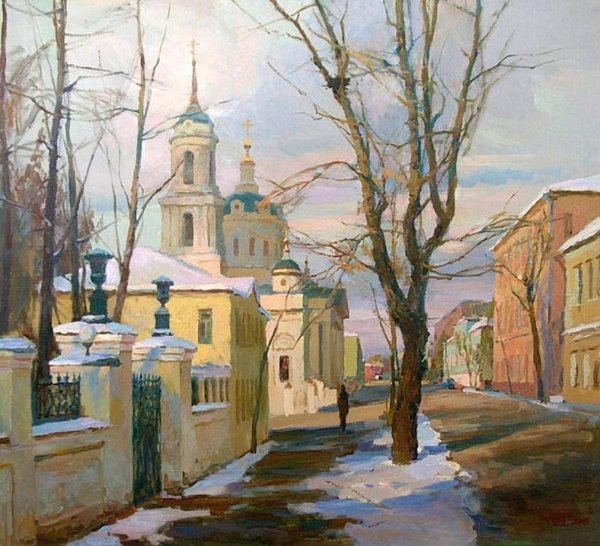 Город Весна Москва в живописи Анна Чарина