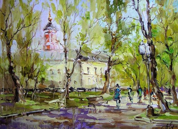 Городской пейзаж " художник Виктор Лукьянов.