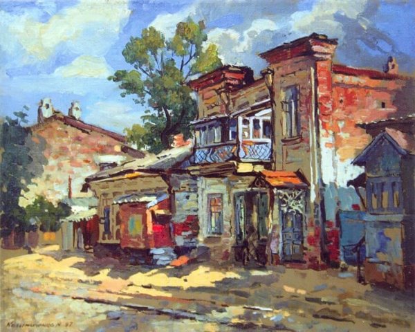 Городской сквер живопись